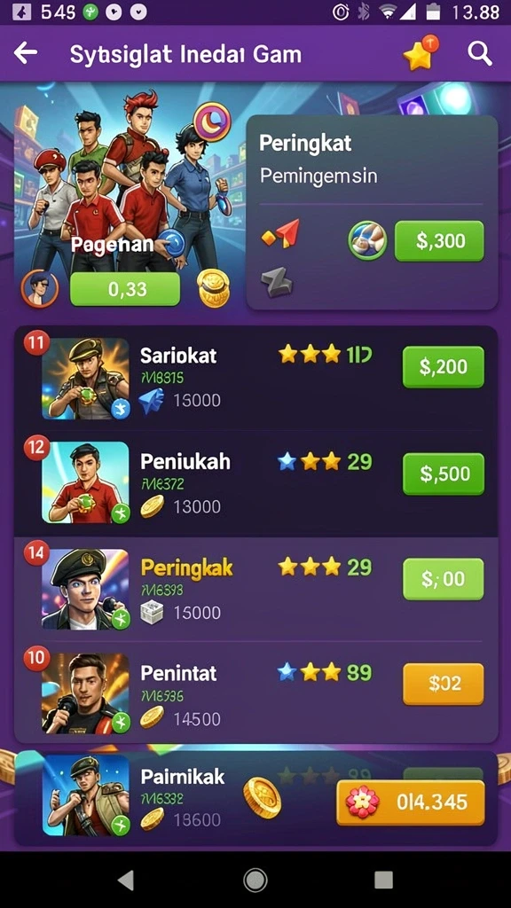 Karakter beragam dengan desain yang menawan.