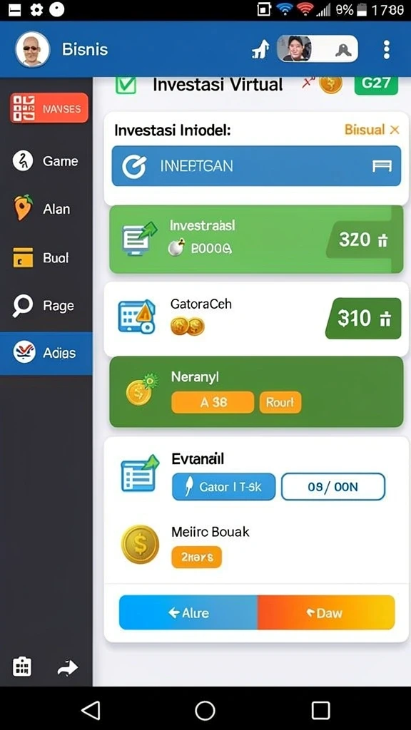Tampilan menu permainan dengan berbagai pilihan mode.