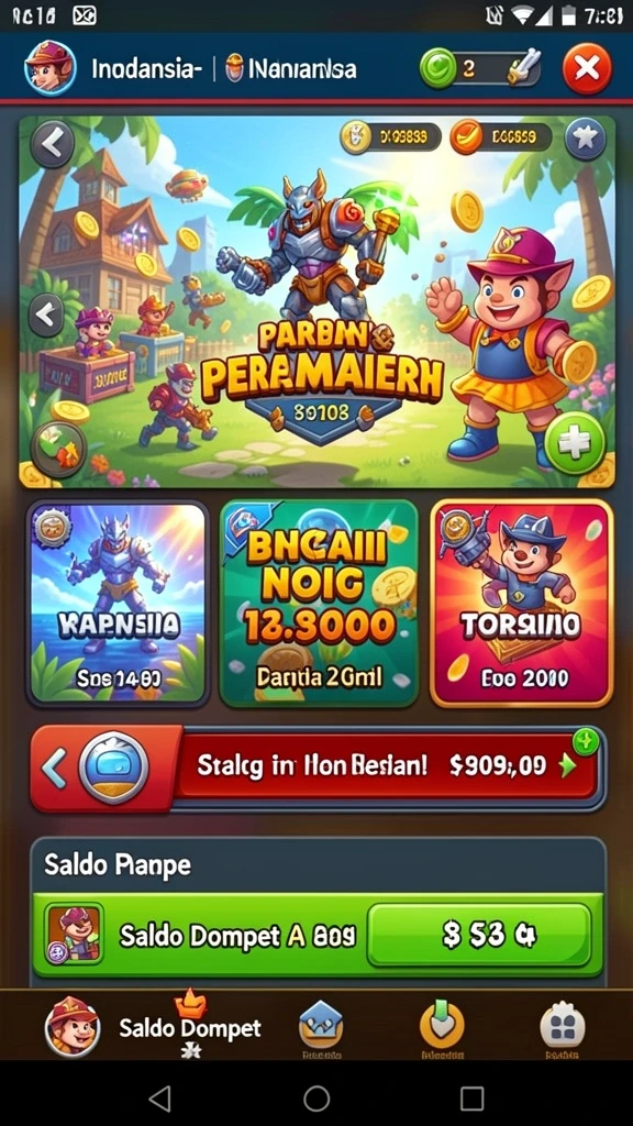 Tampilan antarmuka permainan yang intuitif dan menarik.