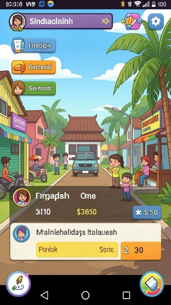 Screenshot ini memperlihatkan interaksi sosial antar pemain dalam PASAR123.